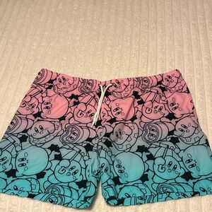 Pink and Blue Character Print swim Shorts no liner